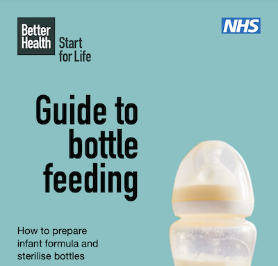 Partial screenshot of the cover of the NHS Guide to Bottle Feeding Leaflet